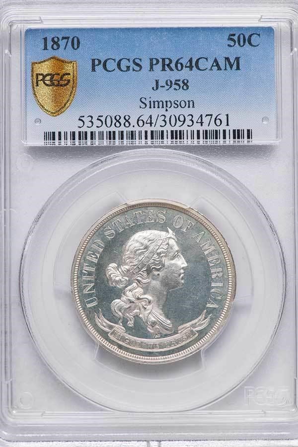 image for: 50C 1870 J-958. PCGS PR64 CAM EX SIMPSON