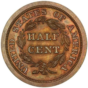 Half Cent 1846 Braided Hair (Proof only), Coin from United States - Online  Coin Club