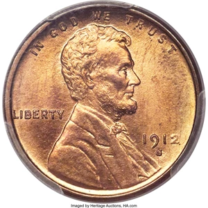 image for: 1912-S 1C MS66 Red PCGS. CAC....