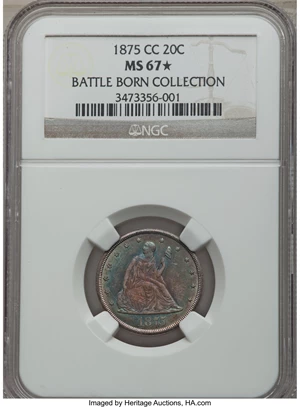 image for: 1875-CC 20C MS67 ★ NGC. BF-4, R.2....