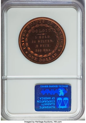 image for: 1878 $1 Goloid Dollar, Judd-1562, Pollock-1753, R.6-7, PR66 Red NGC. CAC....