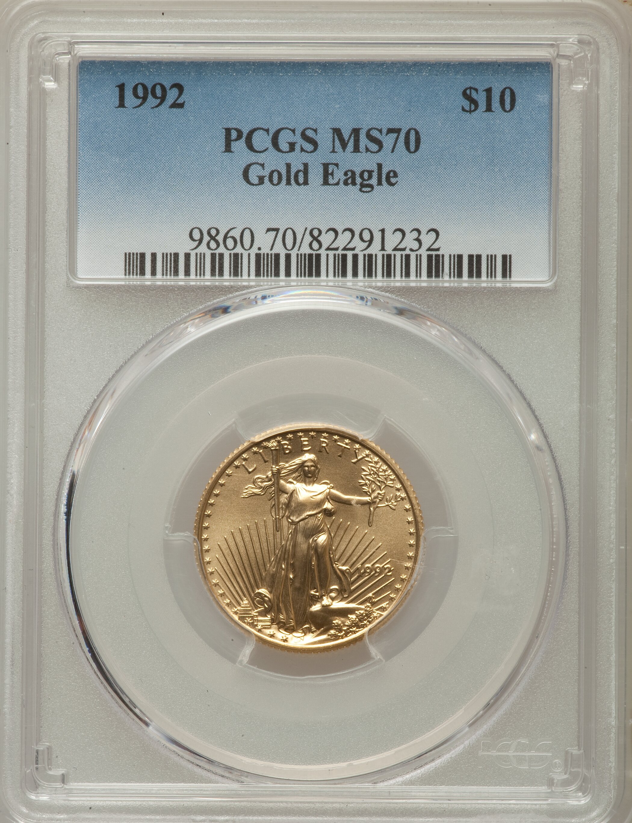 販売廉価1992 PCGS MS70 10$ GOLD EAGLE 1/4oz コレクション