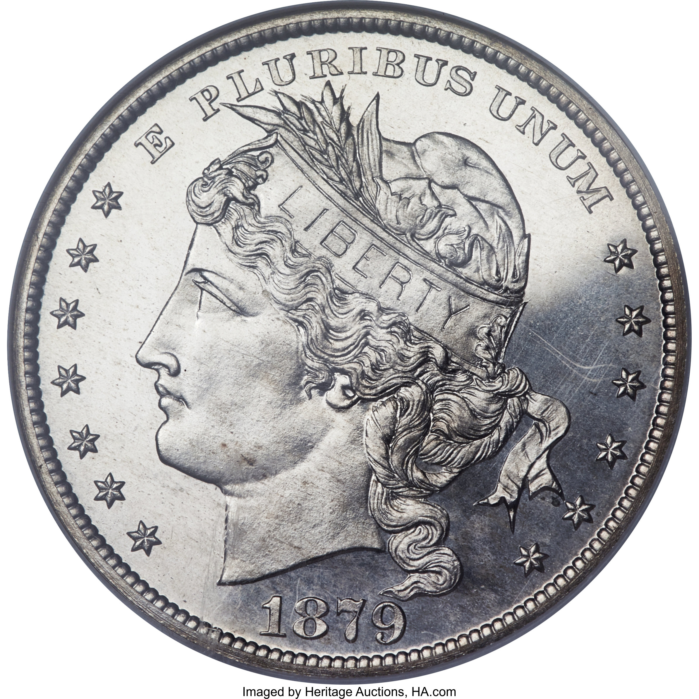 image for: 1879 $1 Goloid Metric Dollar, Judd-1626, Pollock-1822, R.4, PR66 NGC....