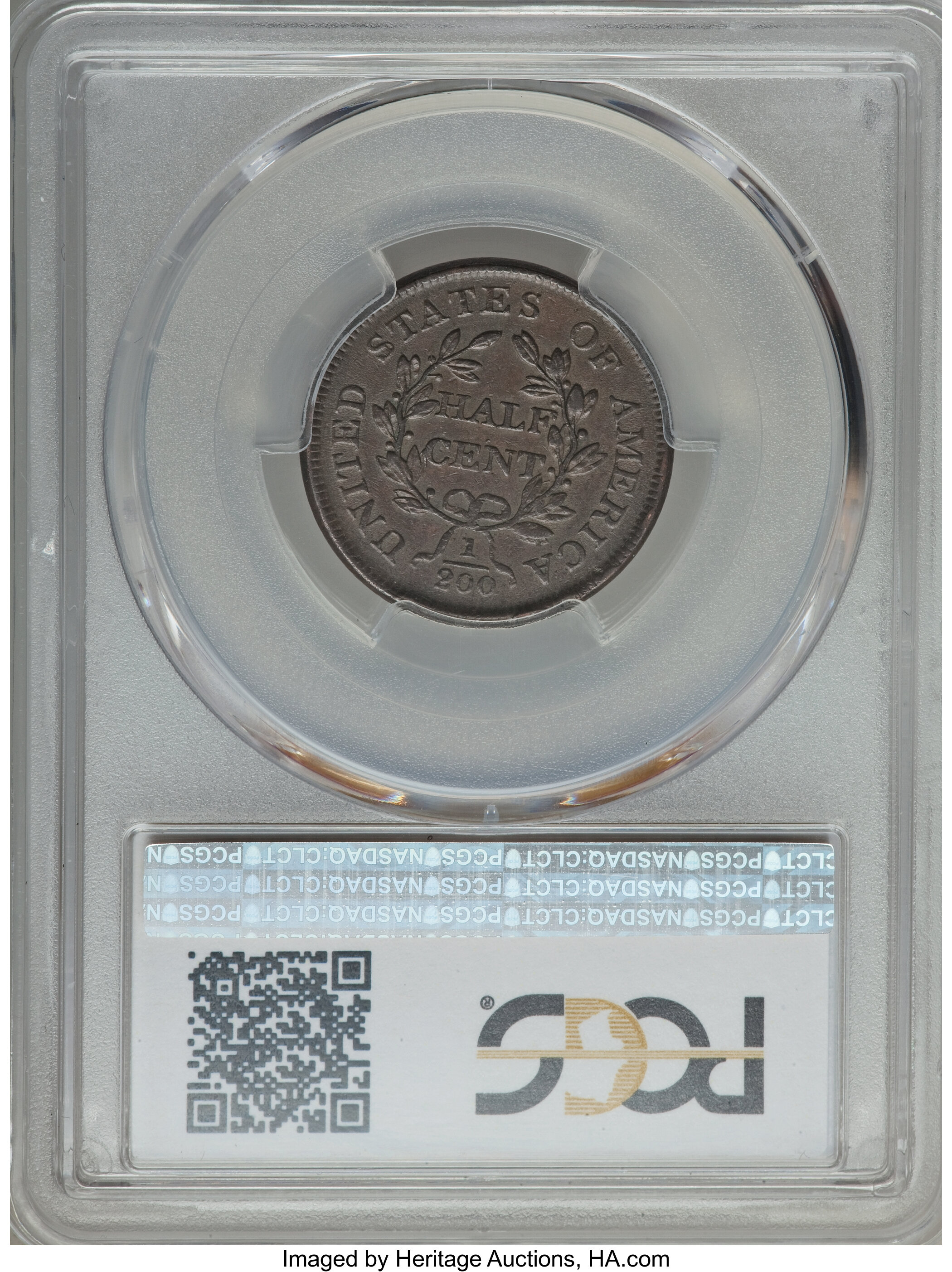 1805 1/2c Small 5, No Stems, C-1 MS BN AU50 BN thumbnail 2