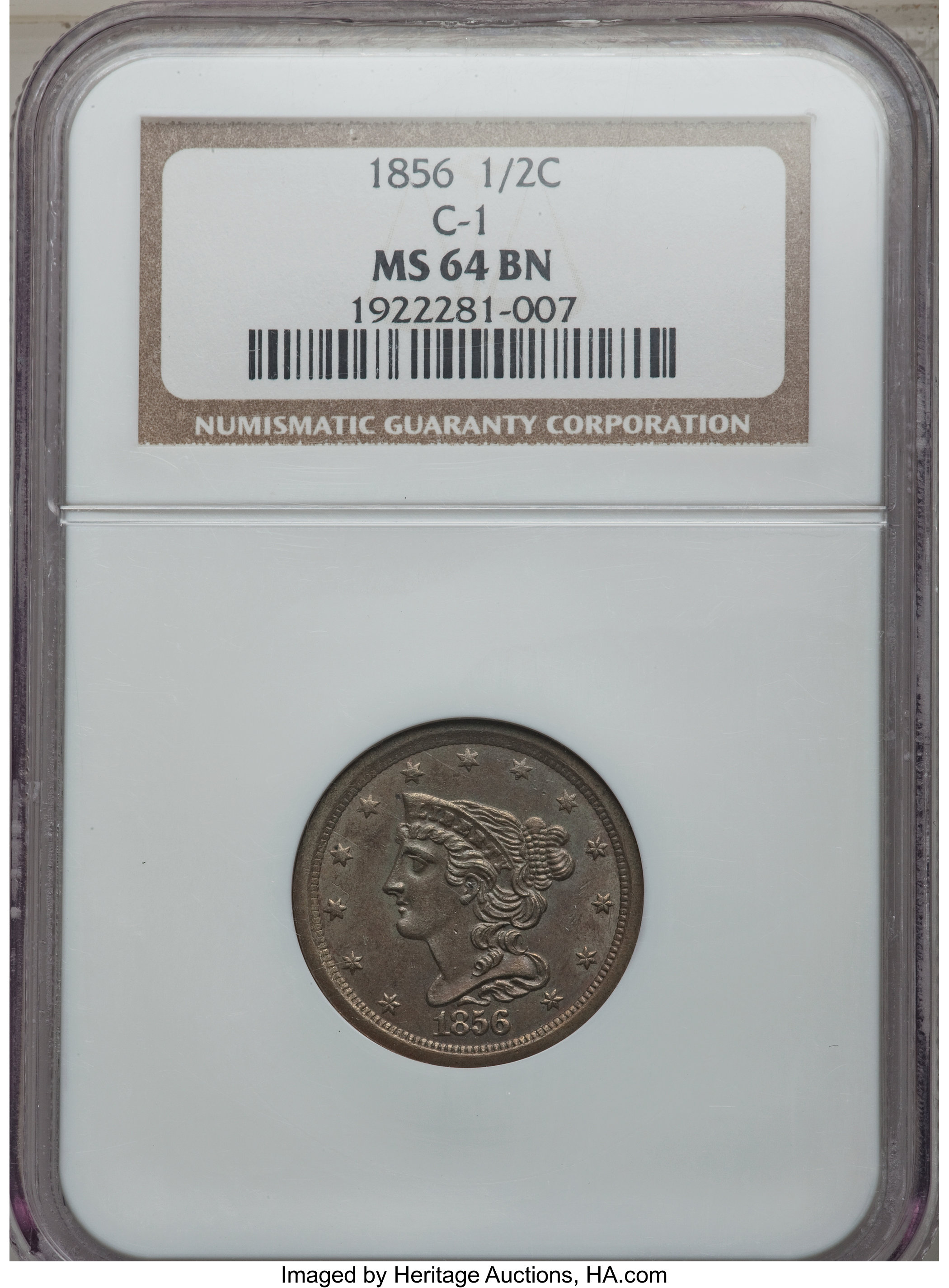 1856 1/2c C-1 MS BN