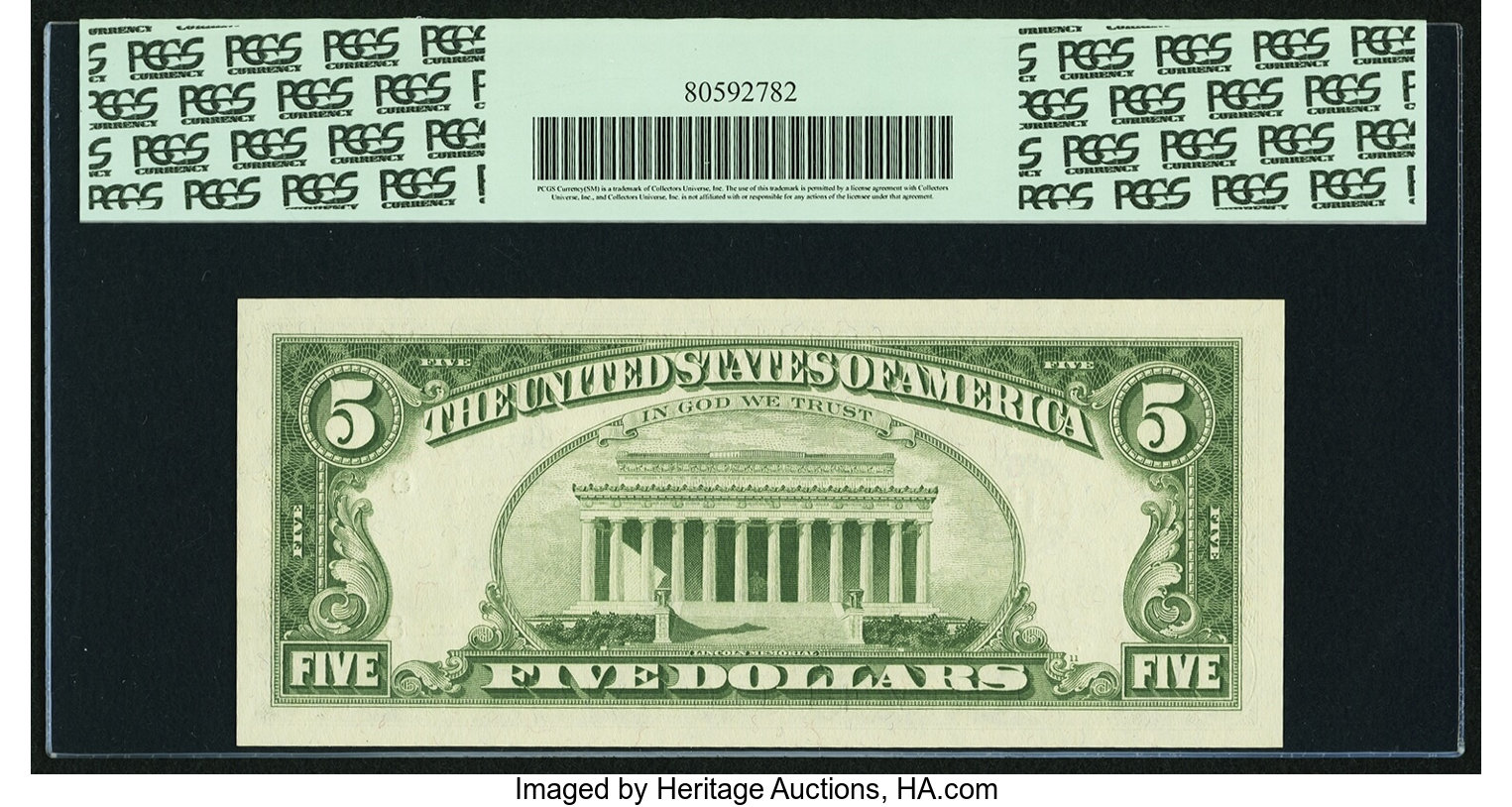 image for: Fr. 1967-H $5 1963 Federal Reserve Note. PCGS Gem New 66PPQ....