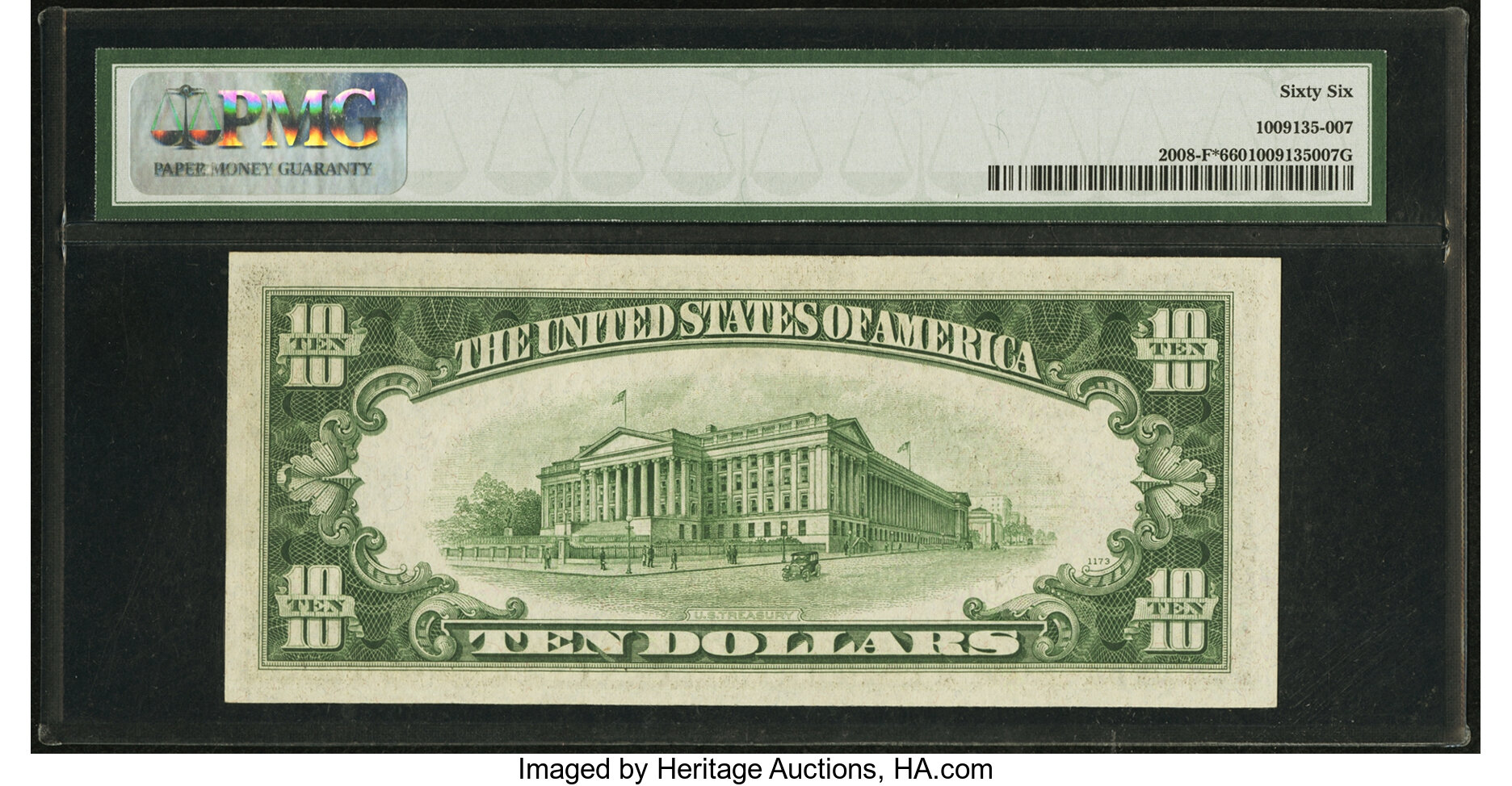 image for: Fr. 2008-F* $10 1934C Federal Reserve Note. PMG Gem Uncirculated 66....