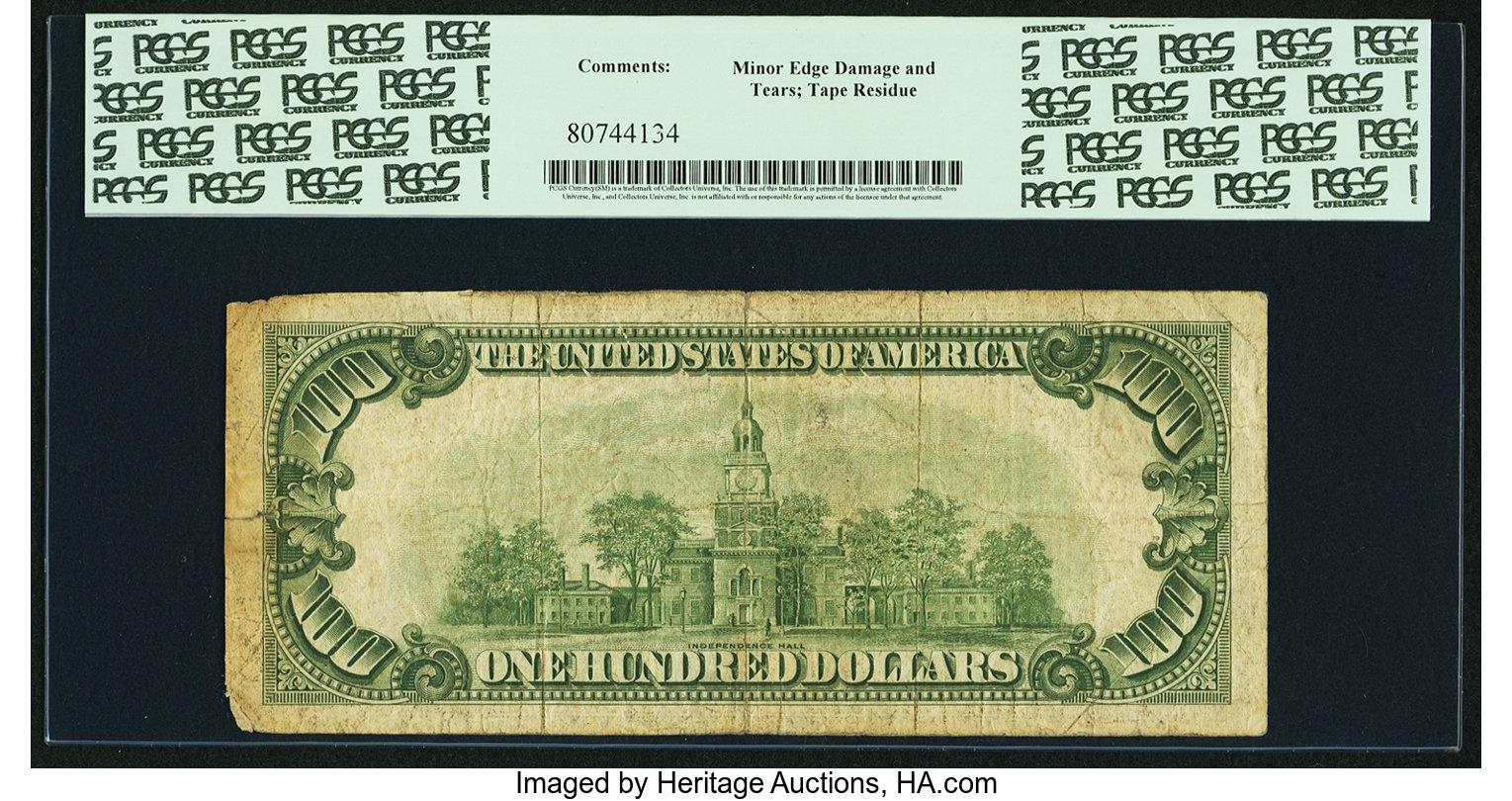 image for: Fr. 2155-I* $100 1934C Mule Federal Reserve Note. PCGS Fine 15....