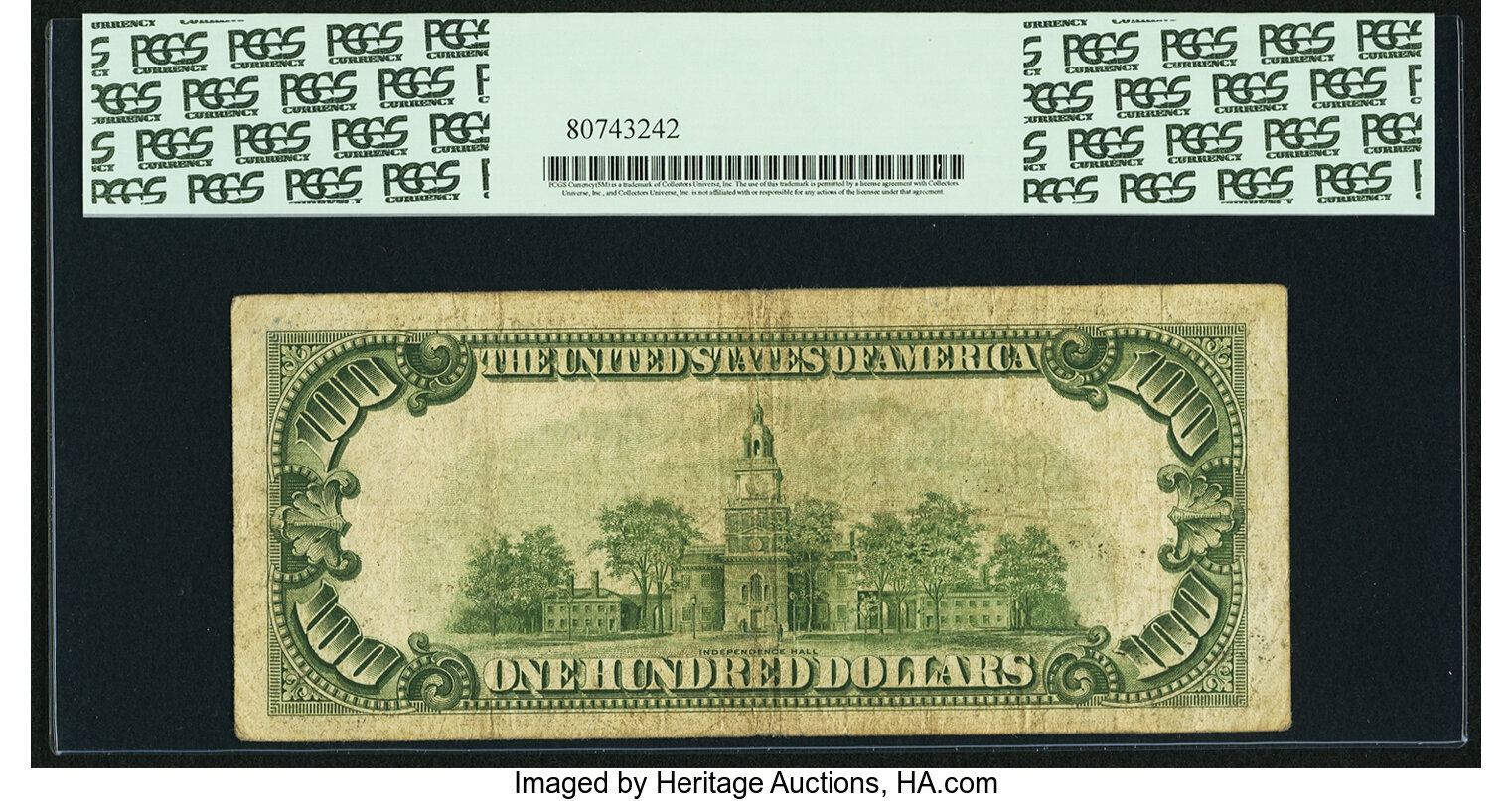image for: Fr. 2156-F* $100 1934D Mule Federal Reserve Note. PCGS Fine 12....