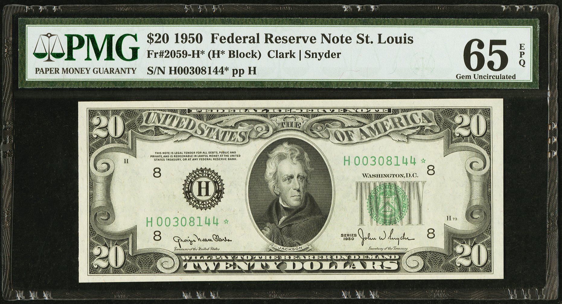 1950 $20 St. Louis, Star Replacement (Fr. 2059H*)