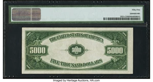 image for: Fr. 2221-C $5,000 1934 Federal Reserve Note. PMG About Uncirculated 55....