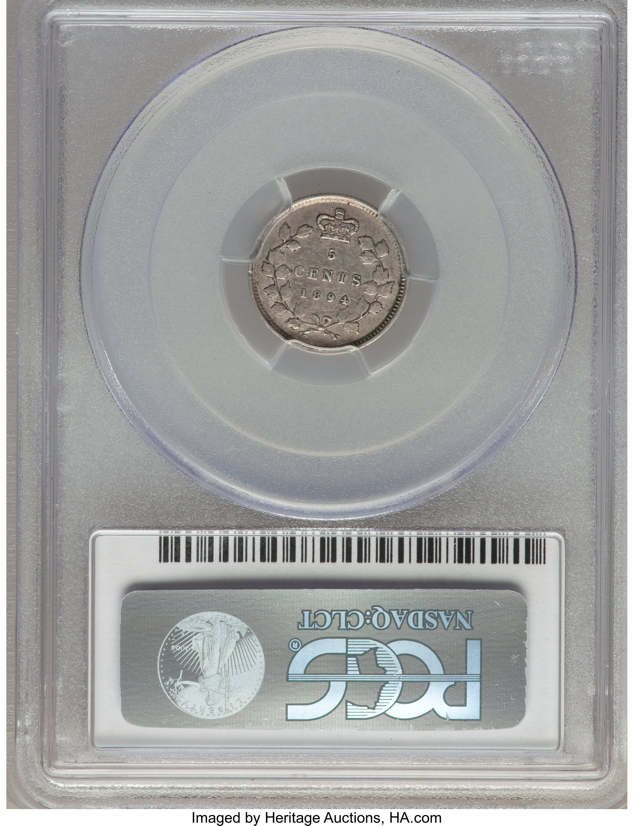 image for: Victoria 5 Cents 1894 XF45 PCGS