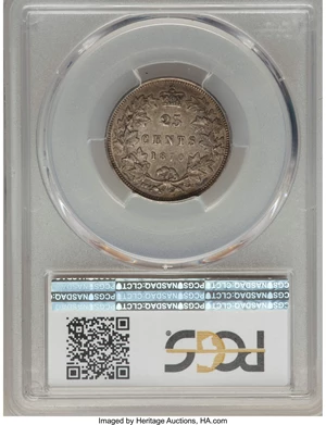 image for: Victoria 25 Cents 1870 AU50 PCGS