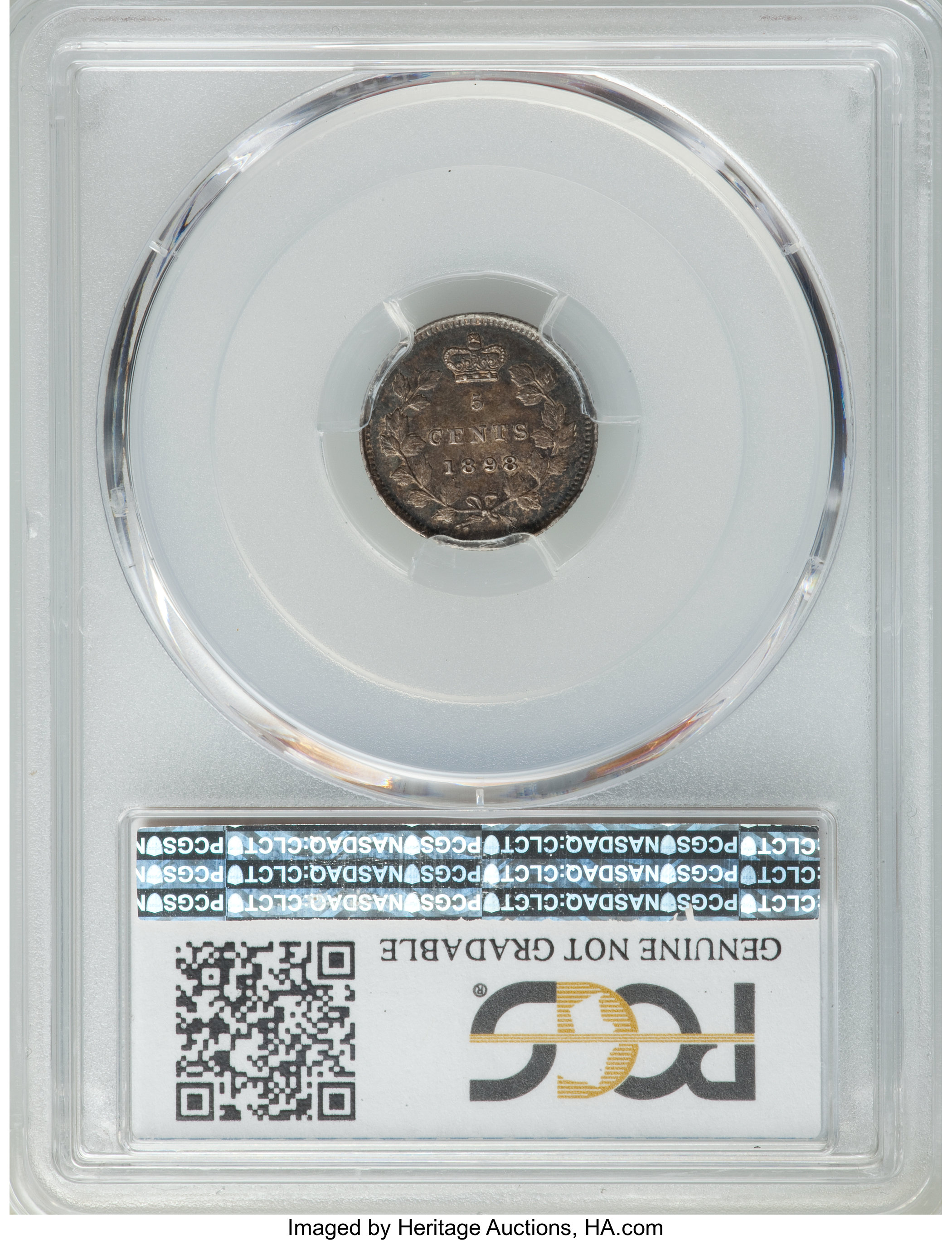 image for: Victoria 5 Cents 1898 AU Details (Tooled) PCGS