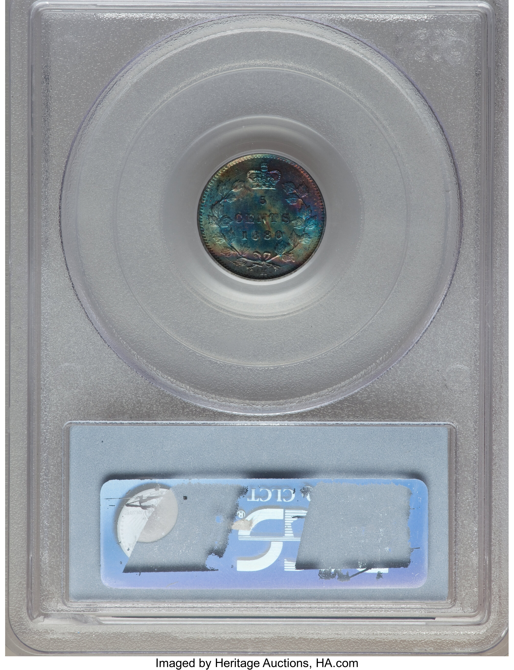 image for: Victoria 5 Cents 1880-H MS63 PCGS
