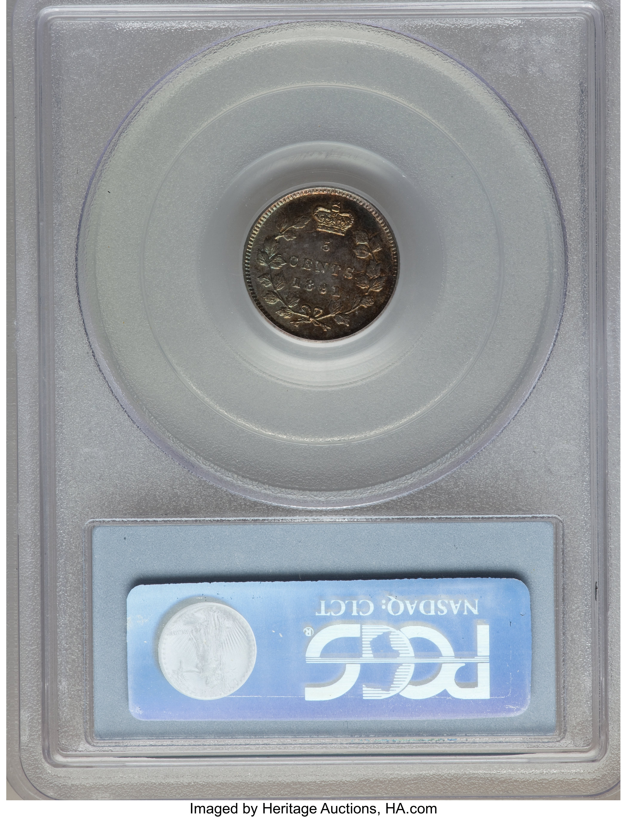 image for: Victoria 5 Cents 1891 MS63 PCGS