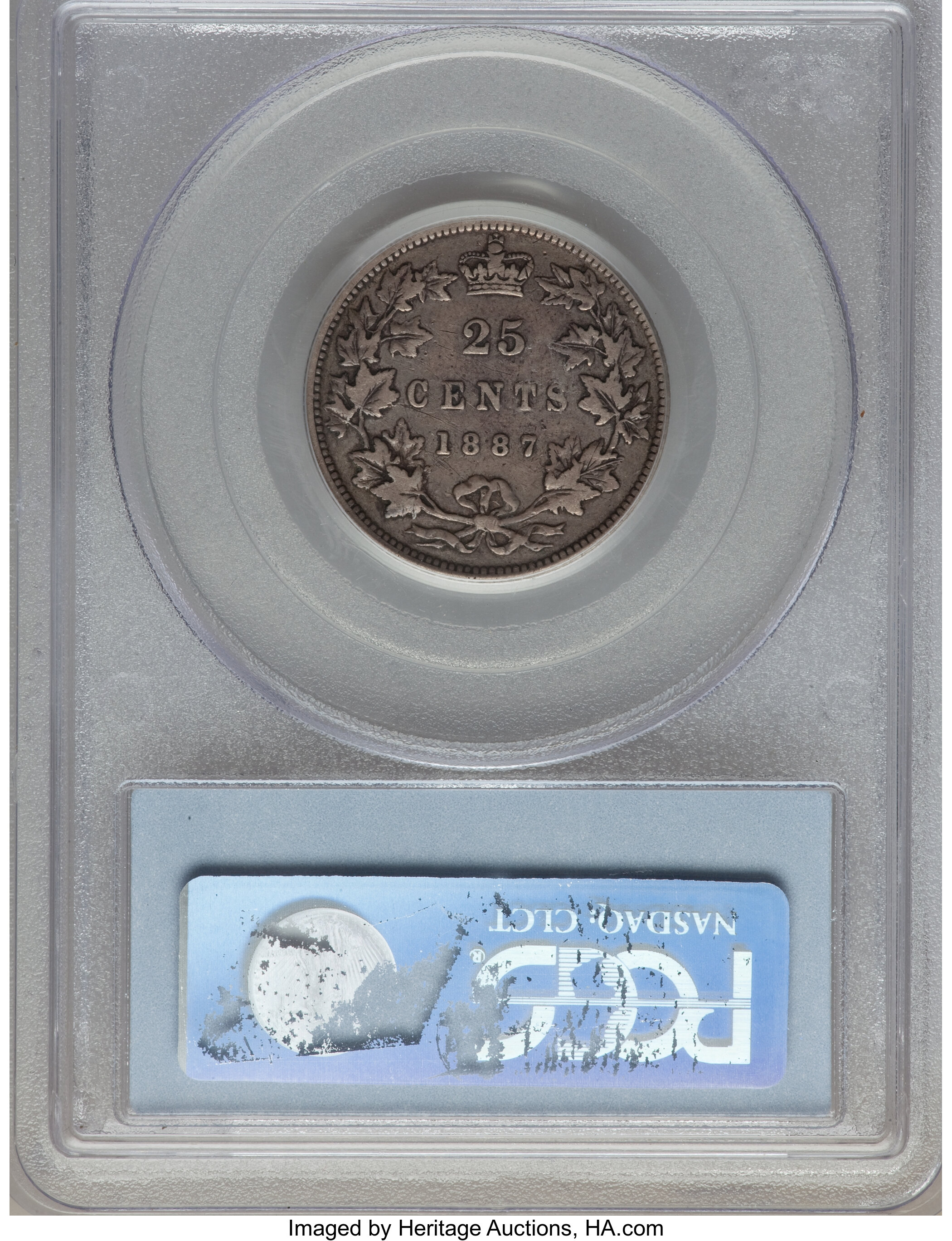 image for: Victoria 25 Cents 1887 F15 PCGS