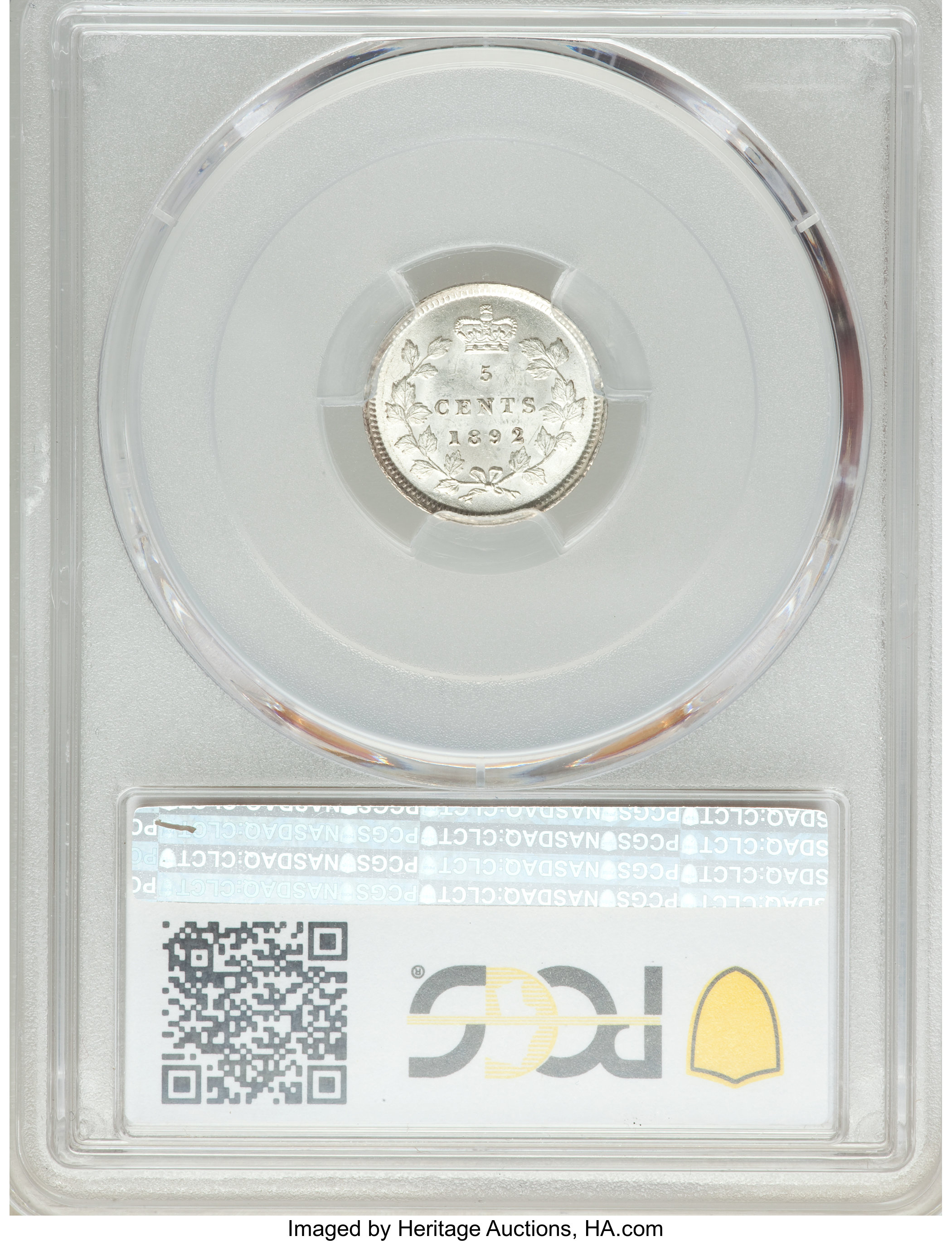 image for: Victoria 5 Cents 1892 MS63 PCGS