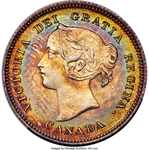 image for: Victoria 5 Cents 1901 UNC Detail (Cleaned) PCGS