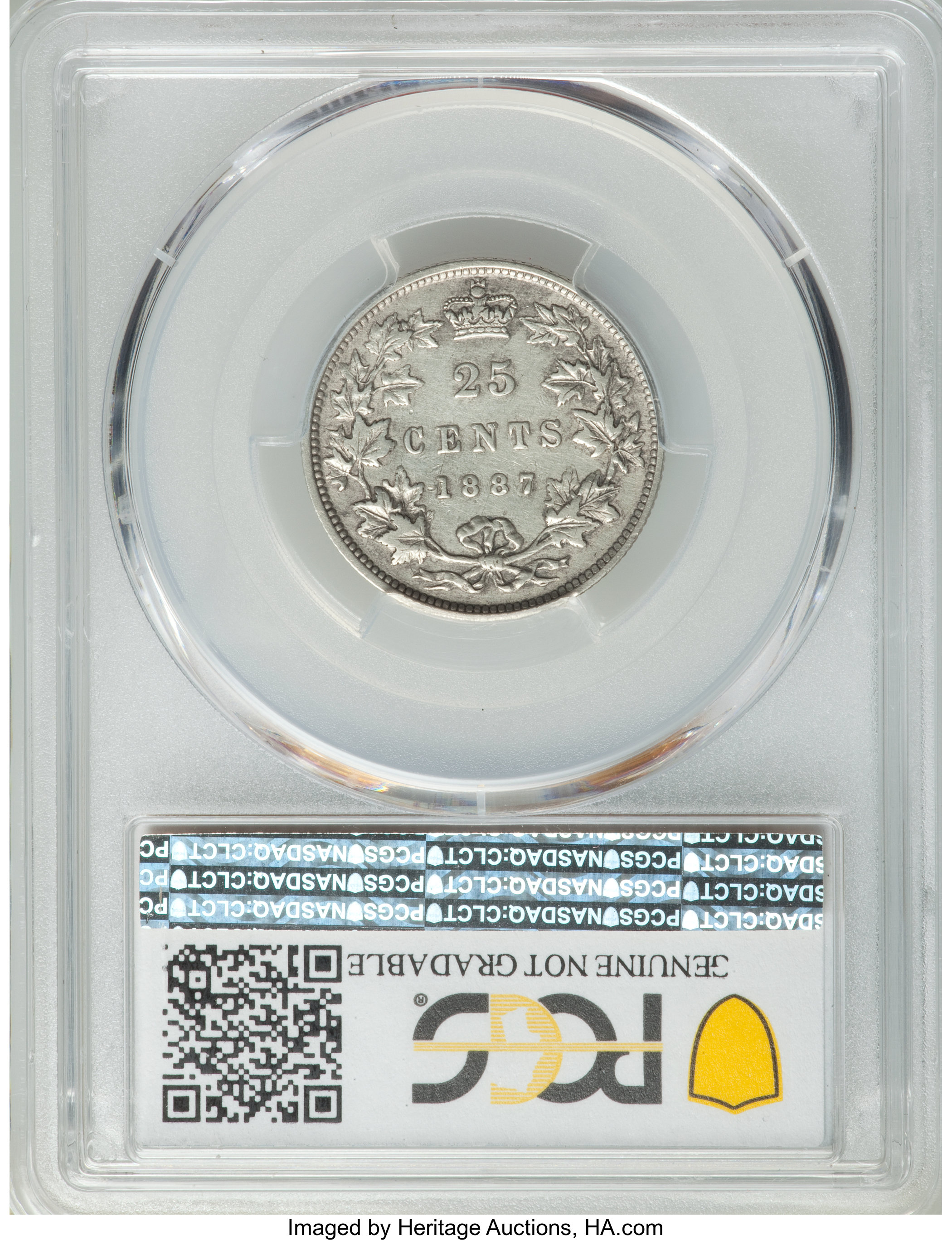 image for: Victoria 25 Cents 1887 XF Details (Cleaned) PCGS