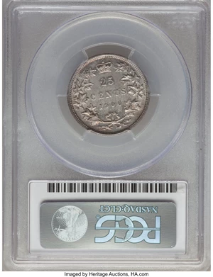 image for: Victoria 25 Cents 1900 AU58 PCGS