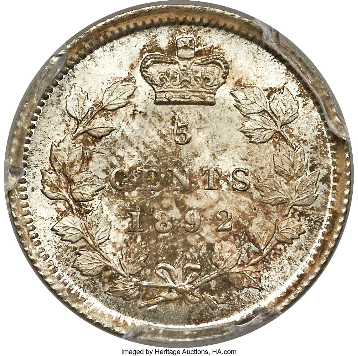 image for: Victoria 5 Cents 1892 MS65 PCGS