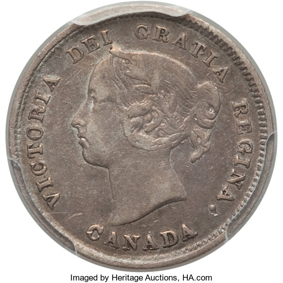 image for: Victoria 5 Cents 1884 XF40 PCGS