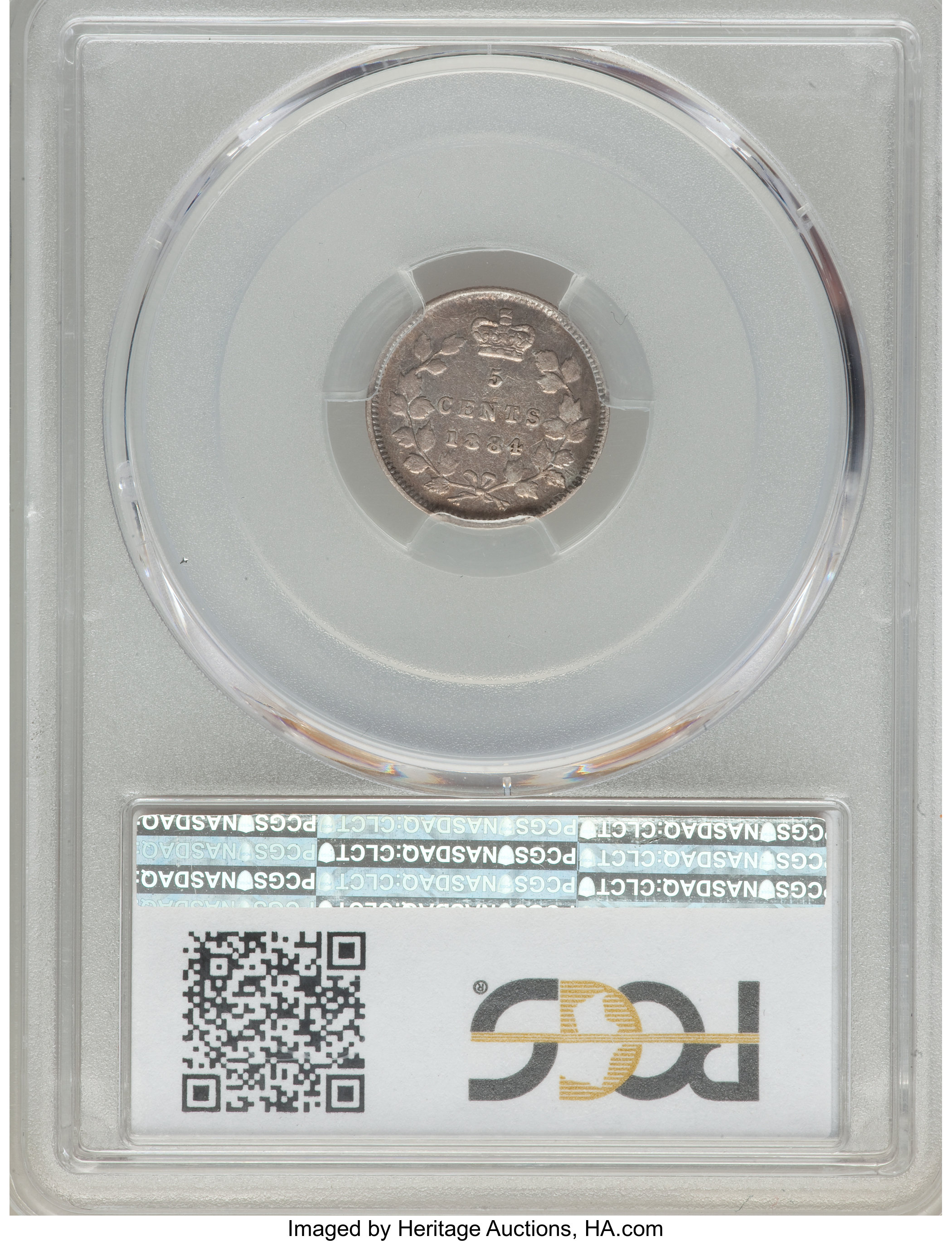 image for: Victoria 5 Cents 1884 XF40 PCGS