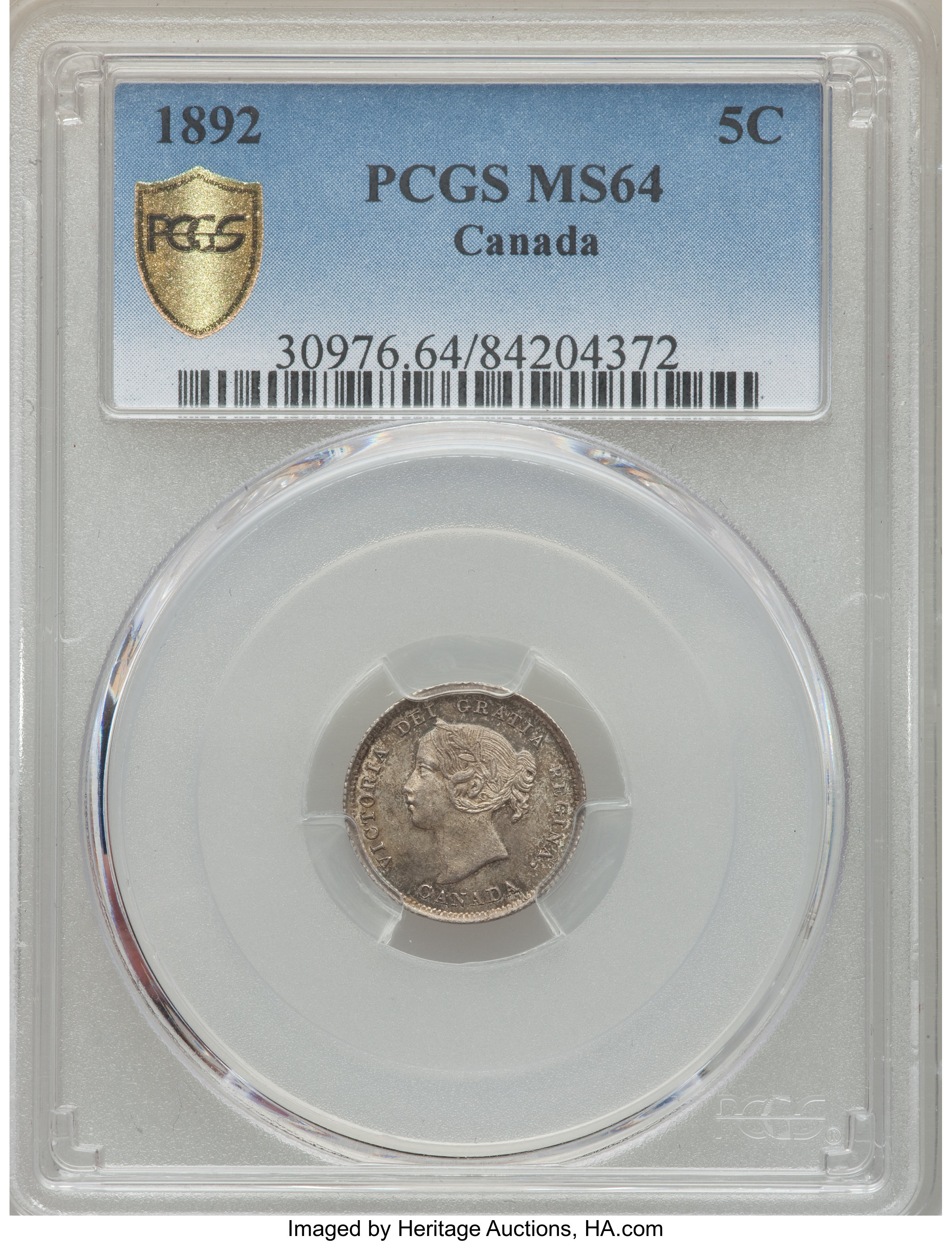 image for: Victoria 5 Cents 1892 MS64 PCGS