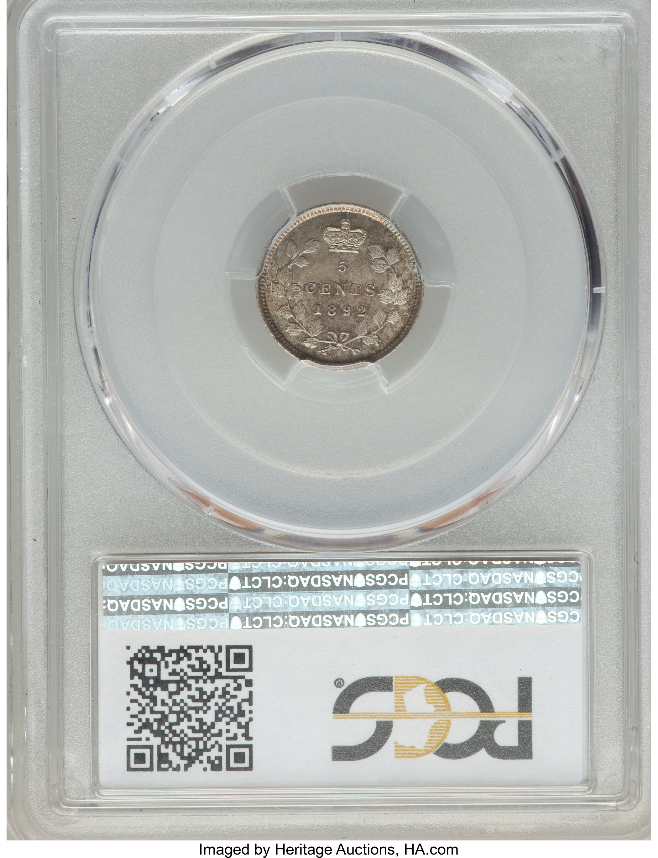 image for: Victoria 5 Cents 1892 MS64 PCGS
