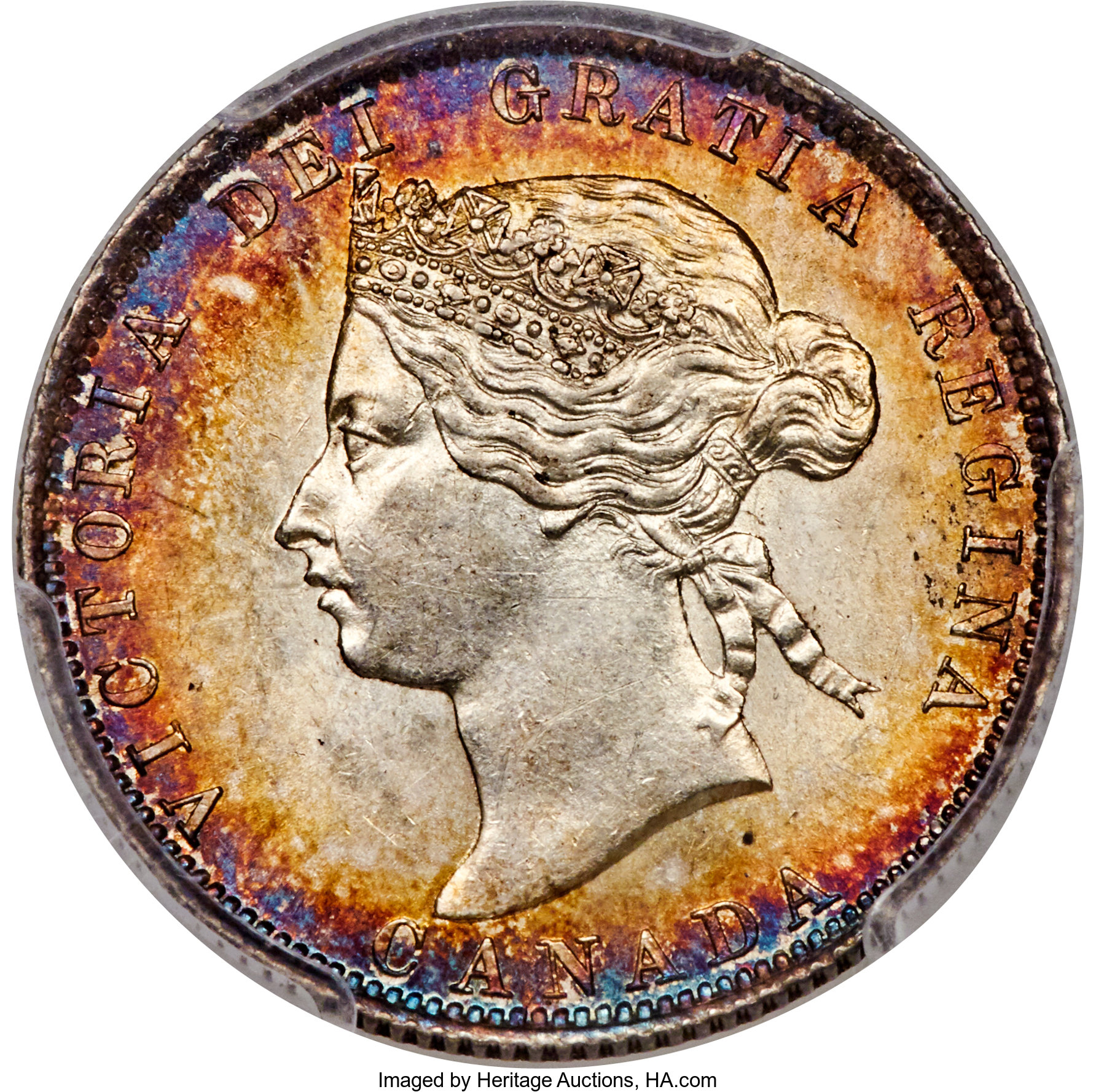 image for: Victoria 25 Cents 1872-H MS63 PCGS