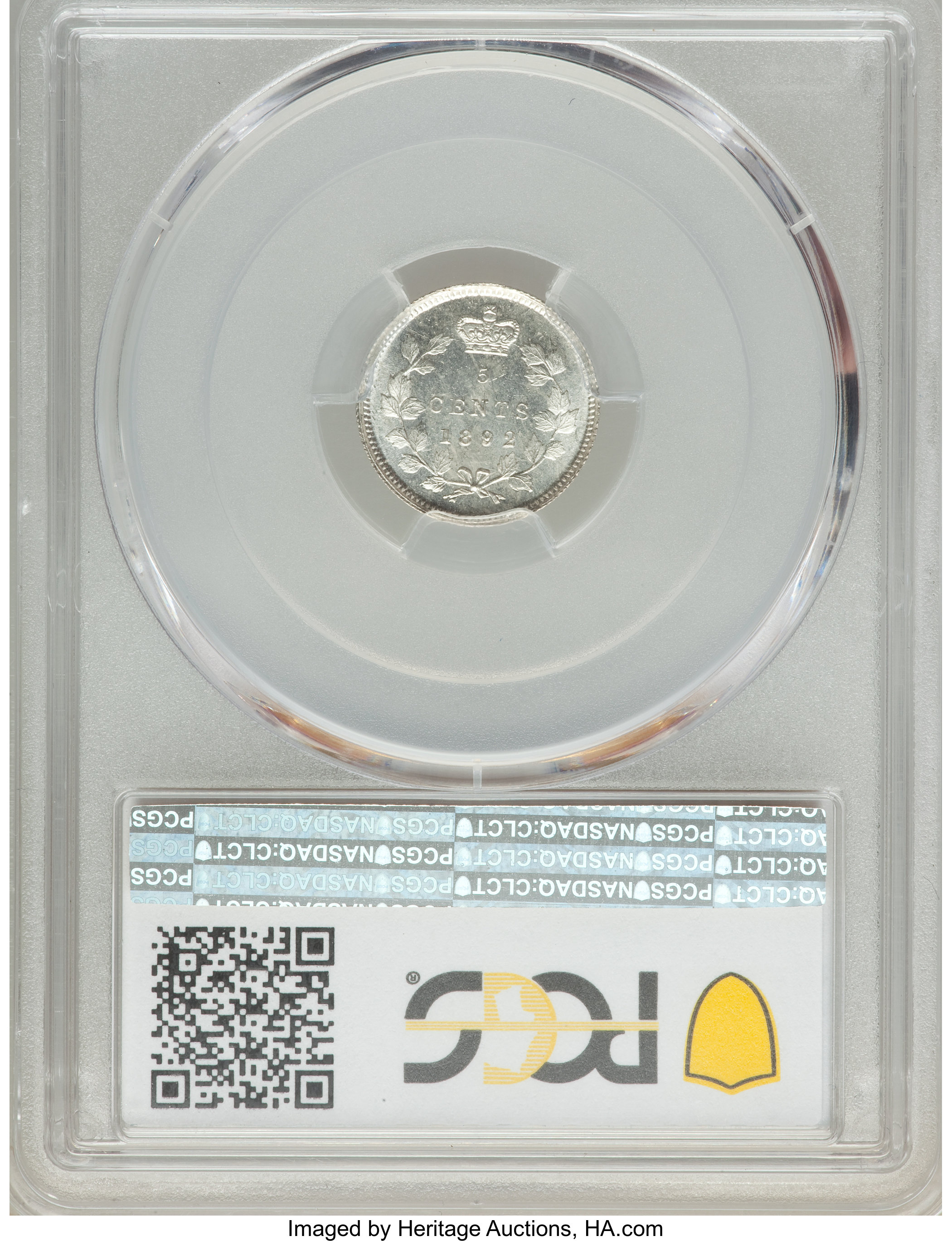 image for: Victoria 5 Cents 1892 MS66 PCGS