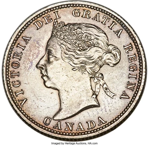 image for: Victoria 25 Cents 1887 MS62 PCGS
