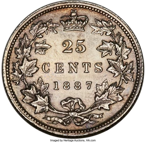 image for: Victoria 25 Cents 1887 MS62 PCGS