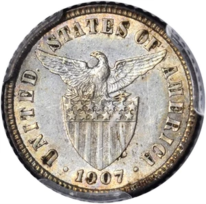 image for: PHILIPPINES. Certified Crowns & Minors, 1907-10. PCGS Genuine--Cleaned, AU Details Secure Holder to MS-65 Secure Holder.