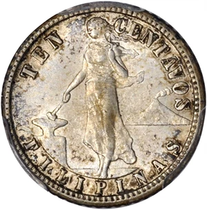 image for: PHILIPPINES. Certified Crowns & Minors, 1907-10. PCGS Genuine--Cleaned, AU Details Secure Holder to MS-65 Secure Holder.
