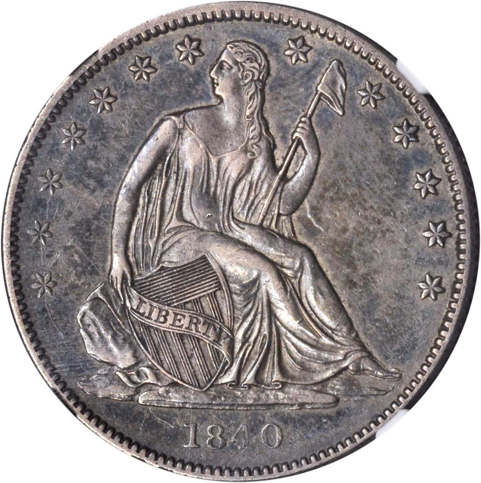 image for: 1840-O Liberty Seated Half Dollar. WB-1. Rarity-5. Large O. AU Details--Environmental Damage (NGC).