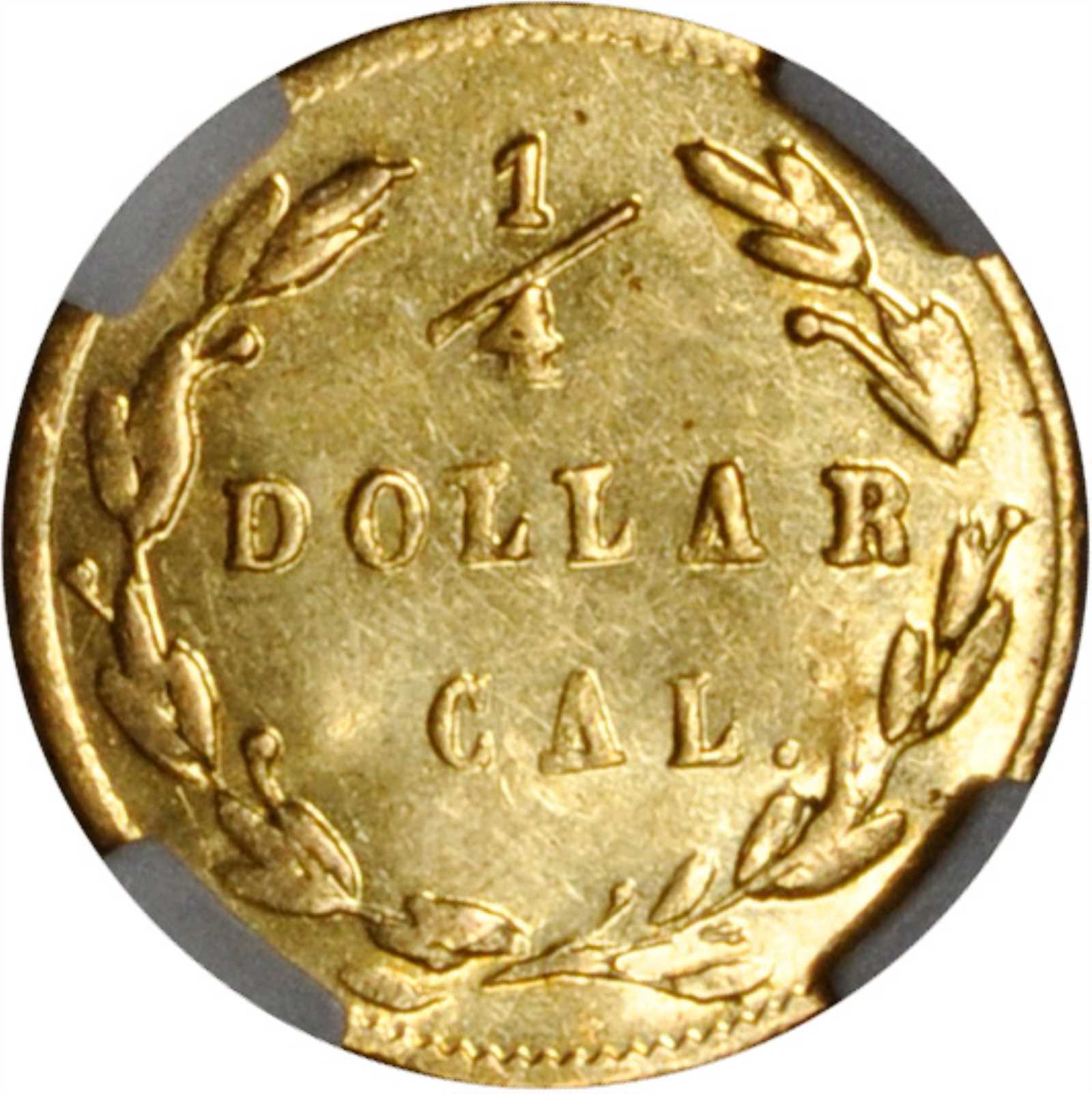 image for: 1871-G Round 25 Cents. BG-840. Rarity-4-. Liberty Head. Unc Details--Bent (NGC).