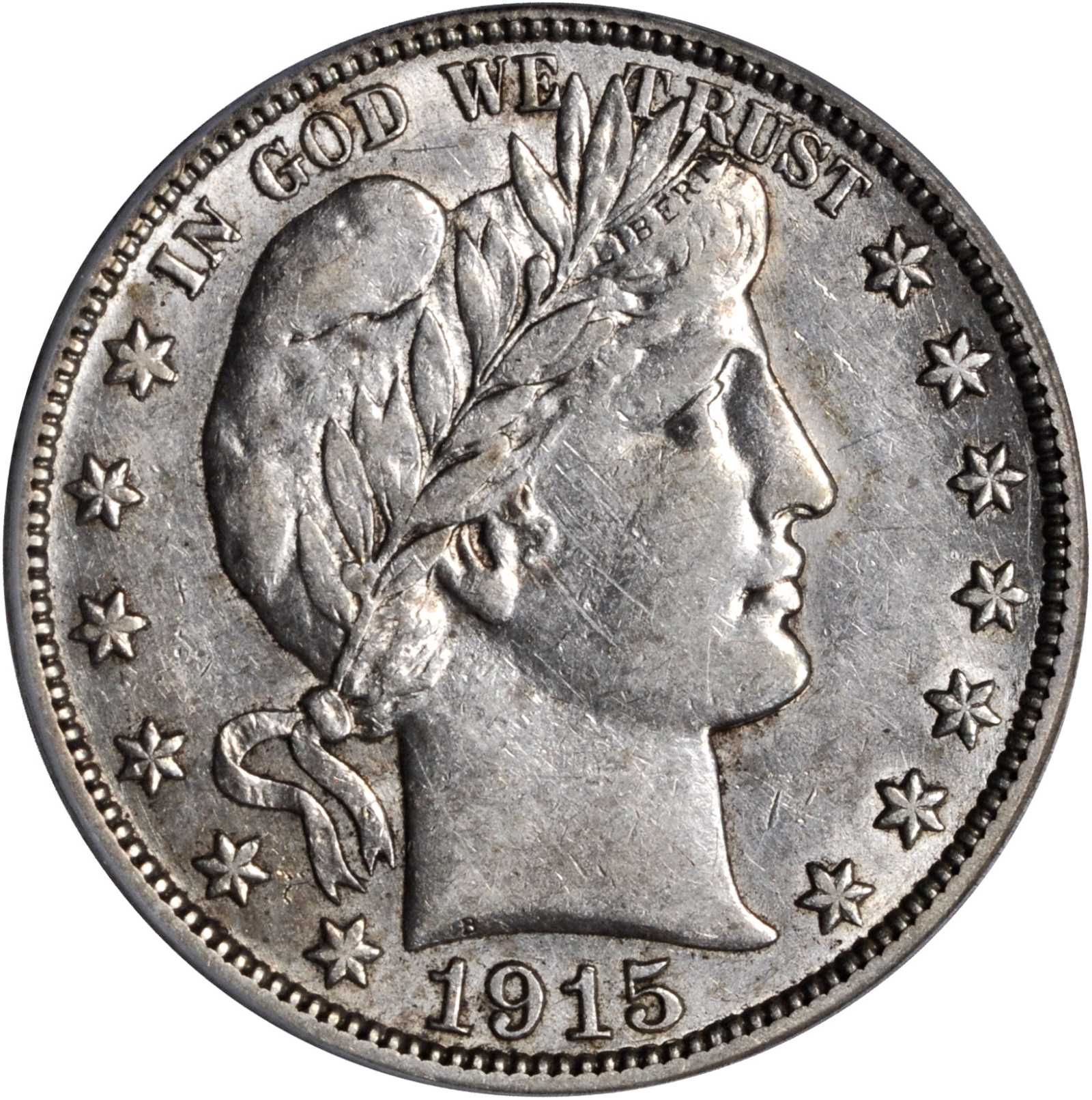 1915-S Barber Half Dollar. AU-53 (PCGS).
