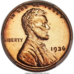 image for: 1936 1C Type Two -- Brilliant Finish -- PR66 Red Cameo PCGS....