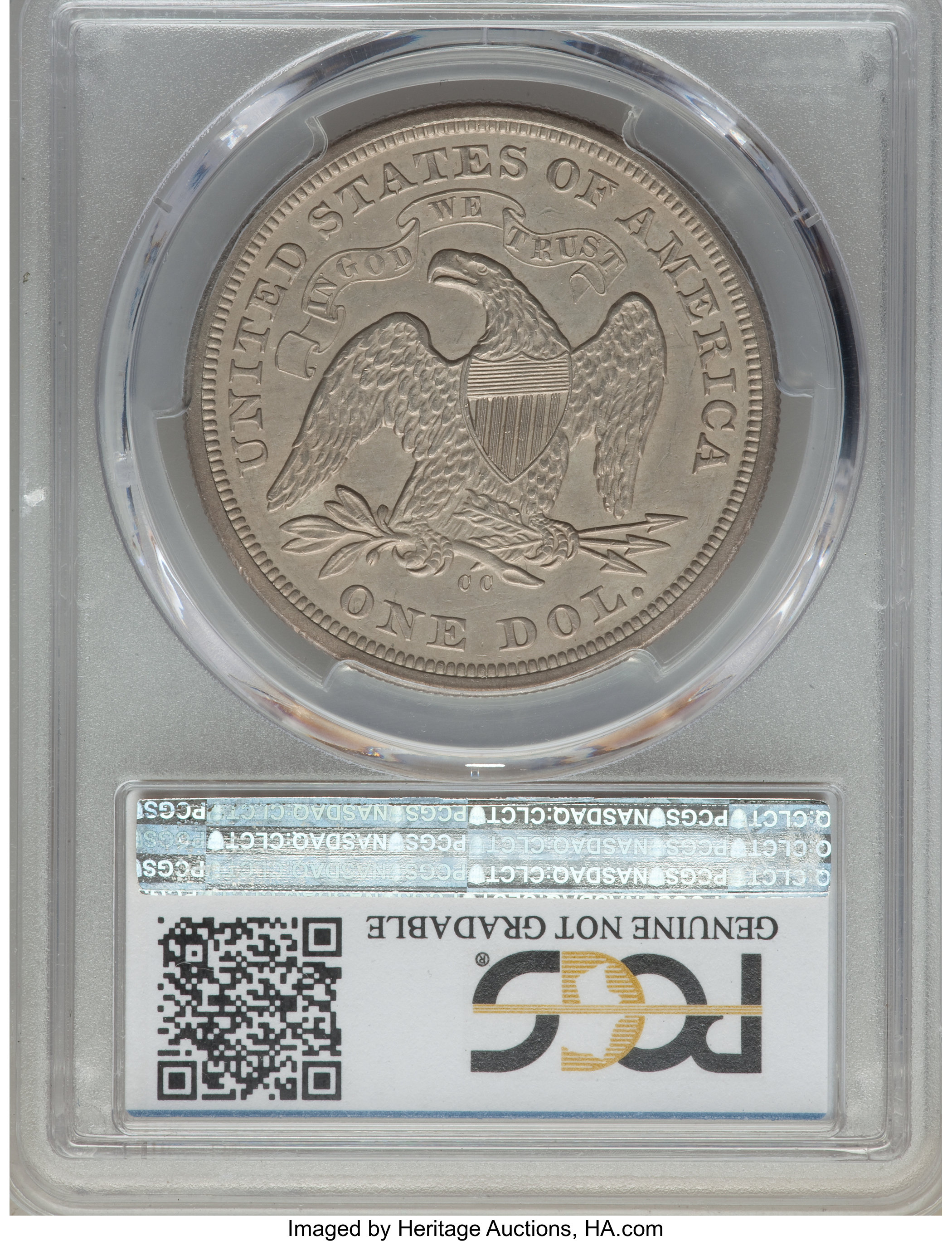 1870-CC $1 MS60 CAC thumbnail 2