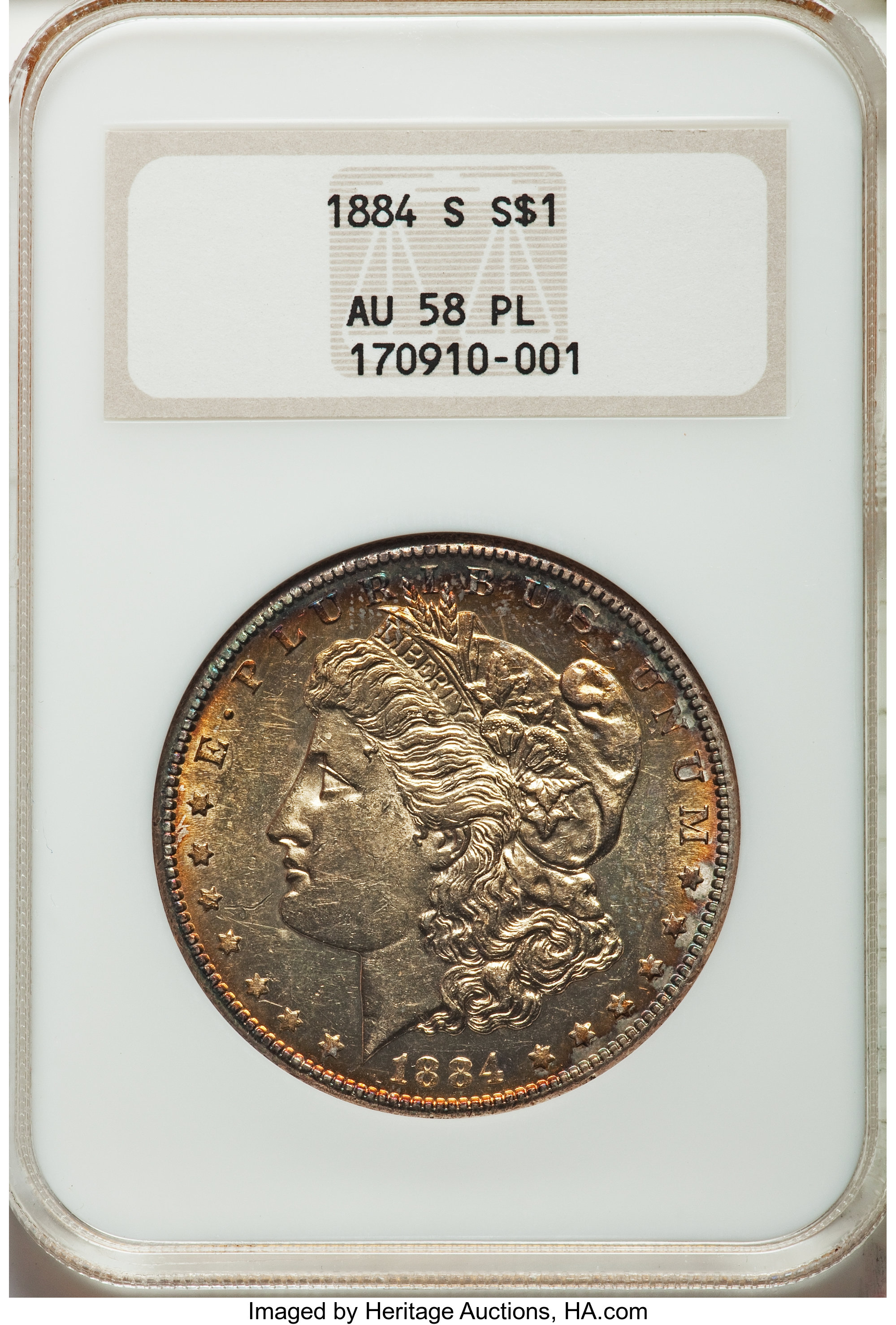 1884-S $1 AU58 Prooflike NGC. ...
