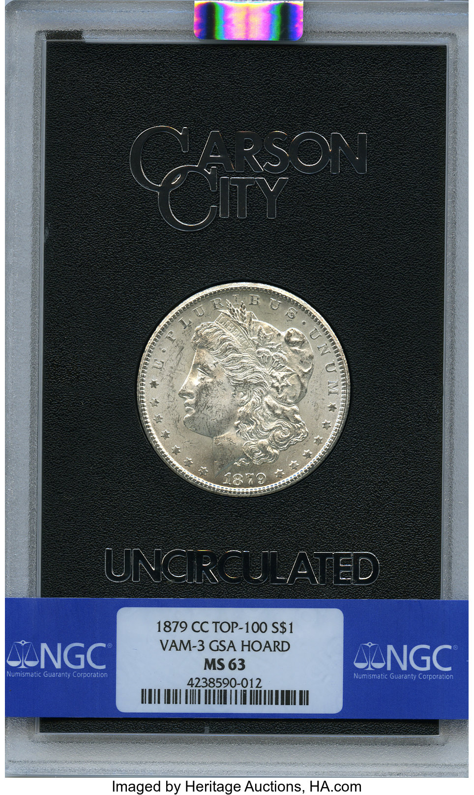 1879-CC $1  GSA Hoard, Hard package, Capped Die MS63 CAC thumbnail 13