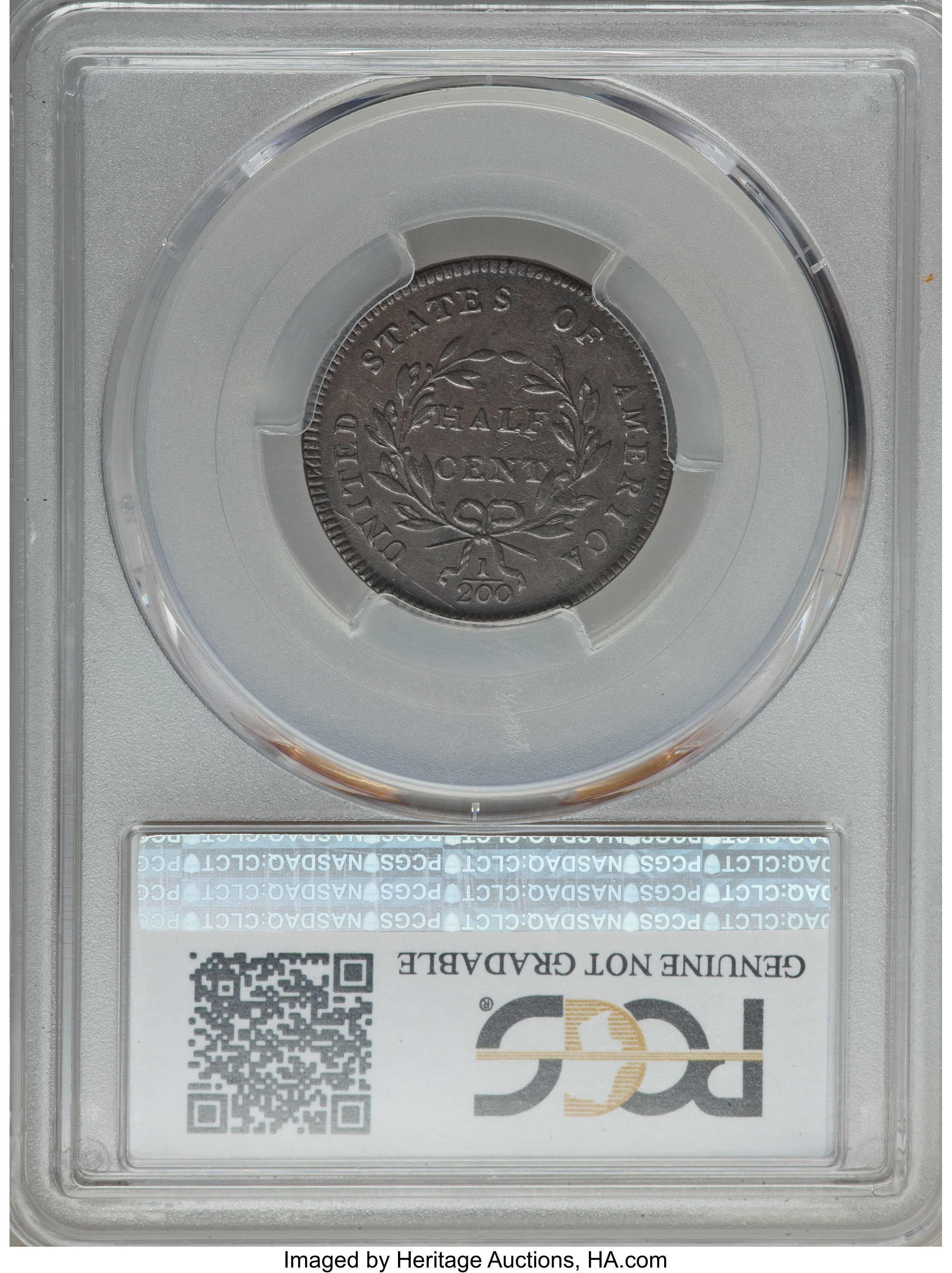 1797 1/2c Plain Edge, Centered Head, C-2 MS BN XF40 BN thumbnail 2