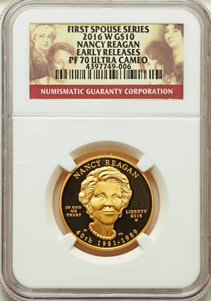 image for: 2016-W Nancy Reagan Half-Ounce Gold Ten Dollar, Early Releases, PR70 Ultra Cameo NGC....