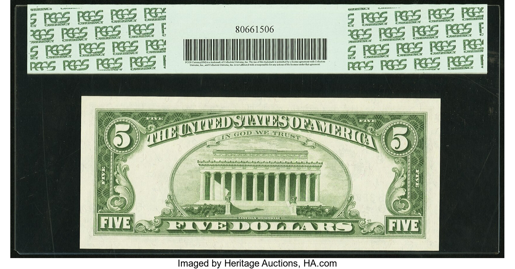 image for: Fr. 1968-H $5 1963A Federal Reserve Note. PCGS Gem New 66PPQ....