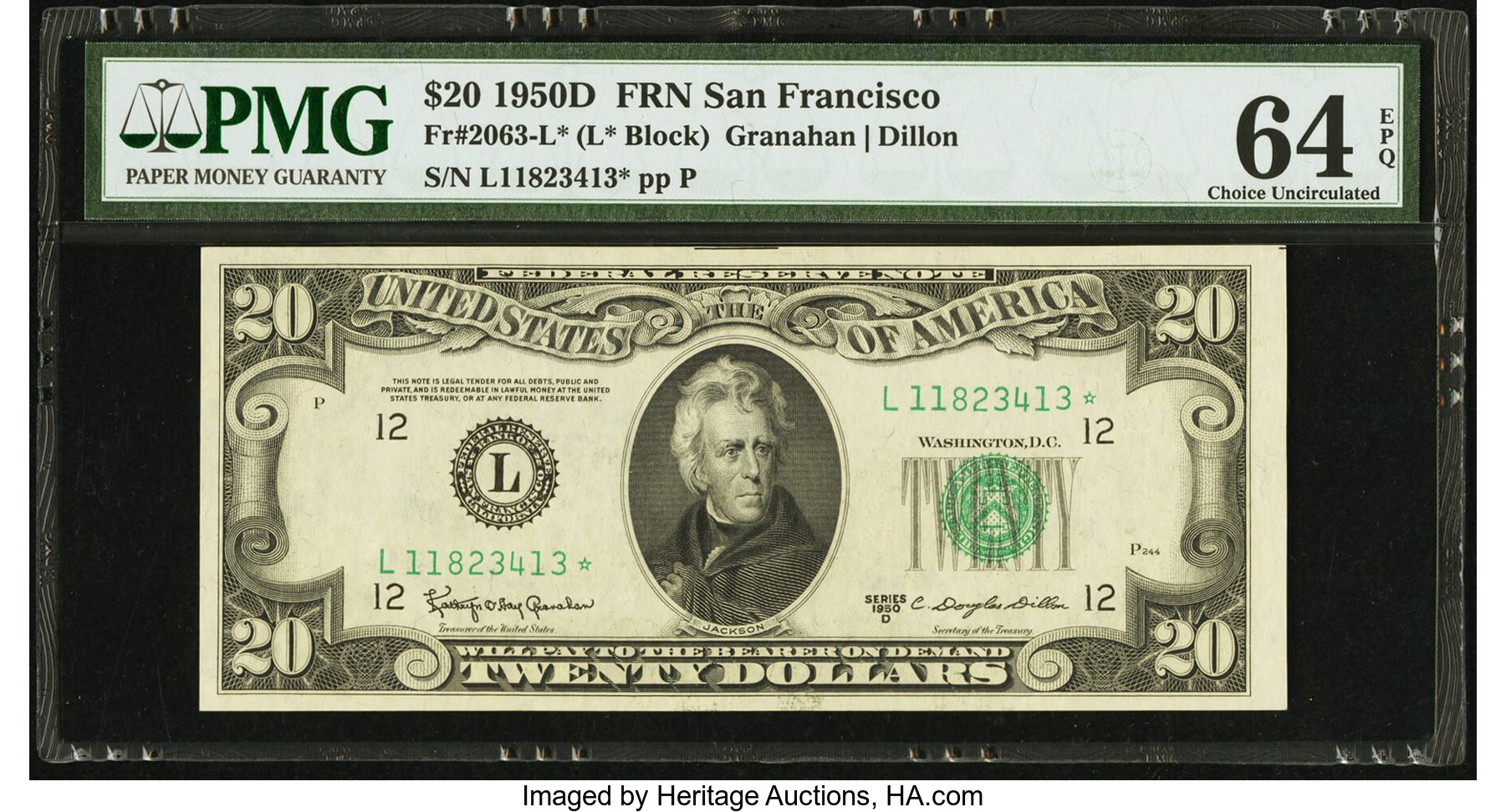 1950D $20 San Francisco, Star Replacement (Fr. 2063L*)