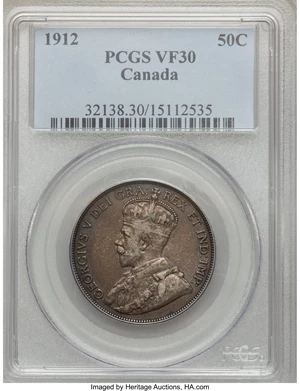 image for: George V 50 Cents 1912