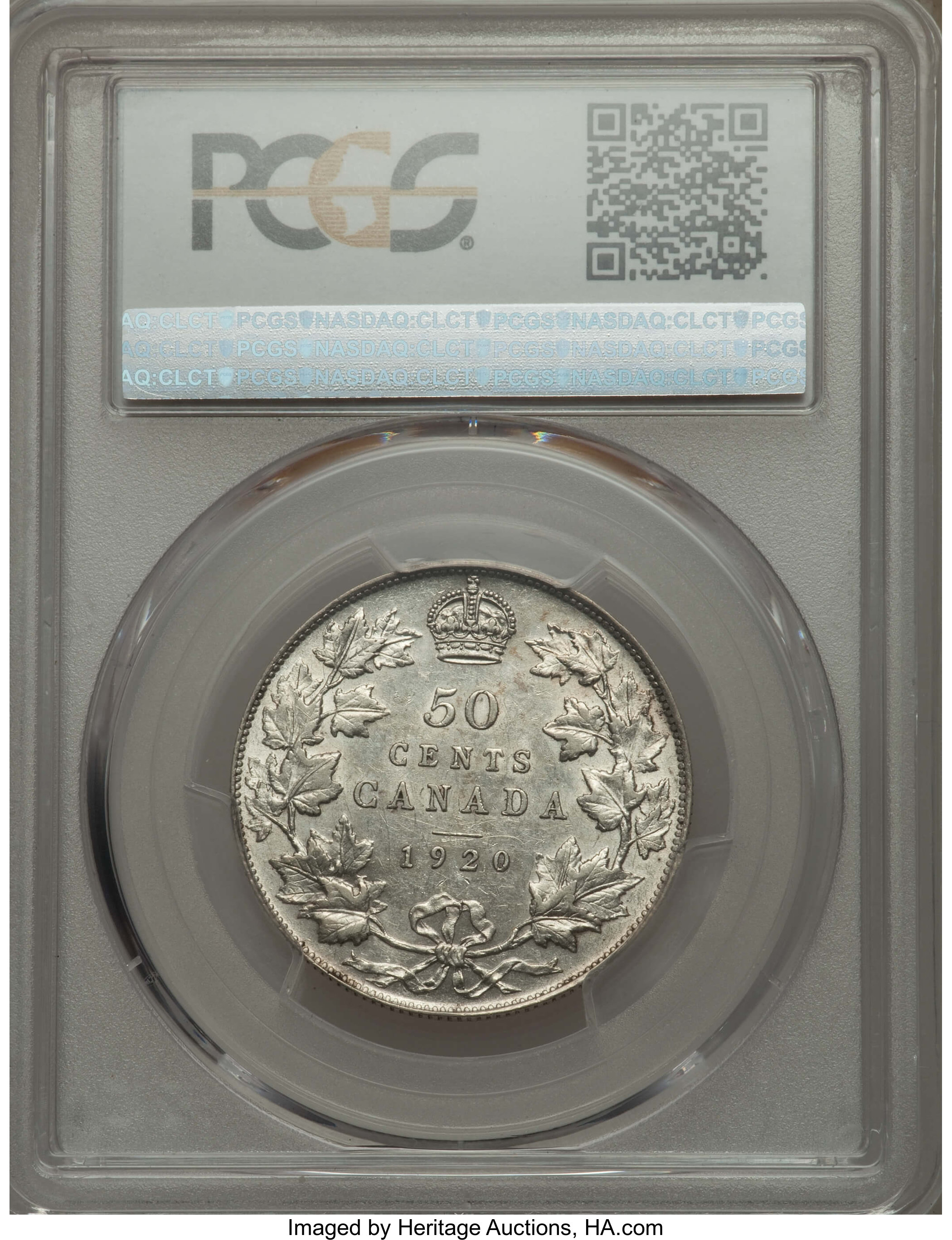 image for: George V 50 Cents 1920 AU53 PCGS