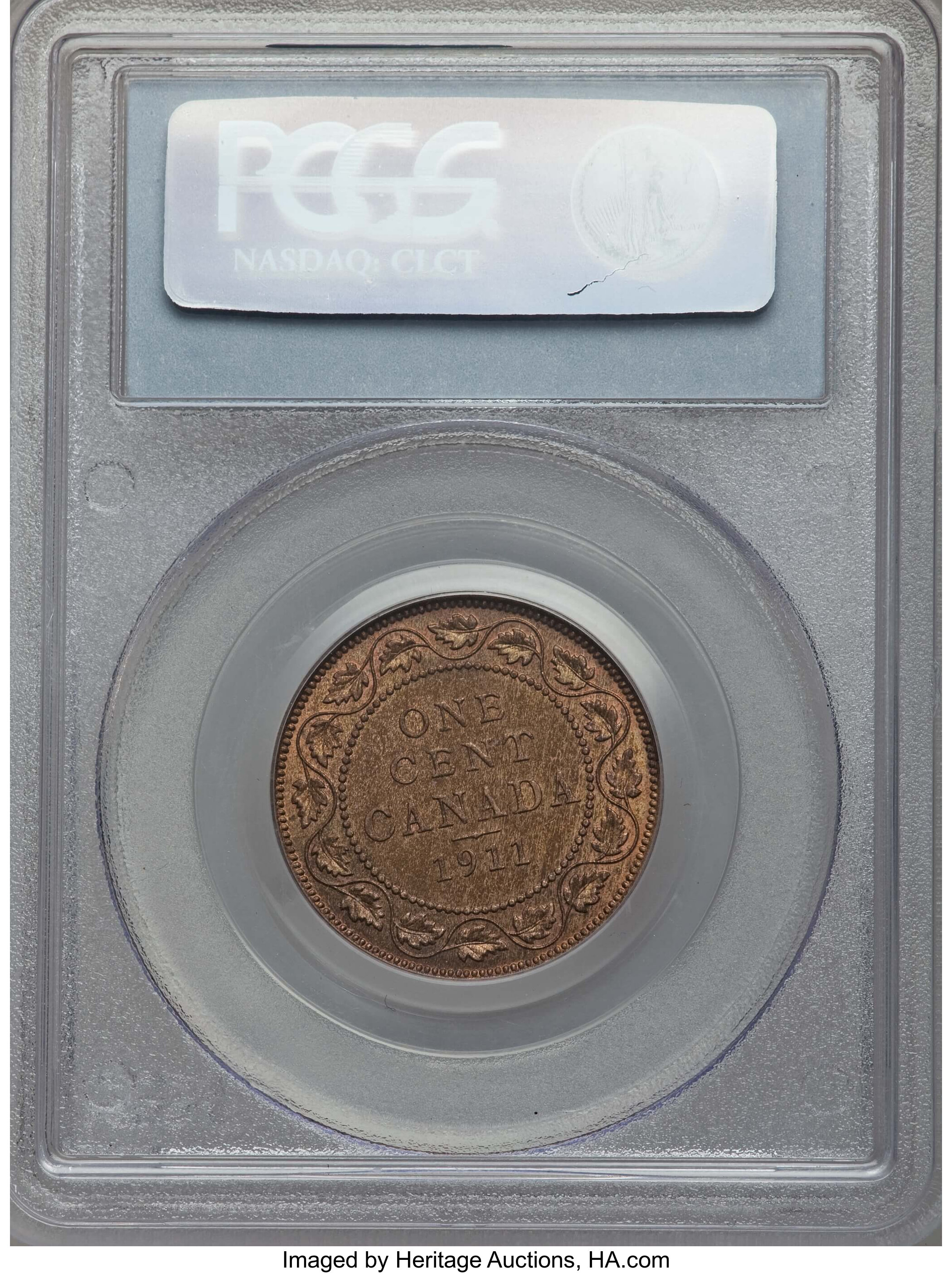 image for: George V Cent 1911 MS65 Brown PCGS